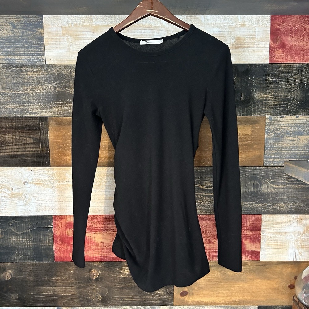 T Alexander Wang Top Long Sleeve T Shirt Fold Fitting Top Size Small Anymetrical